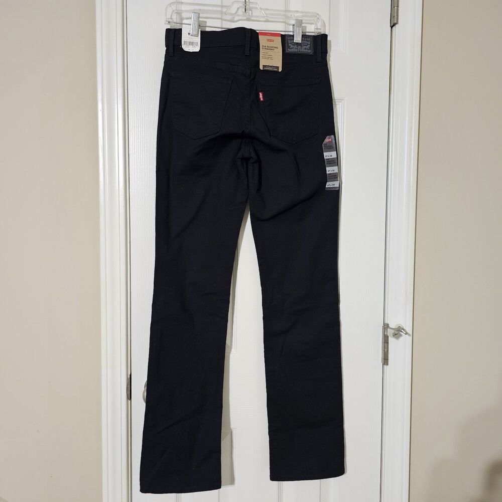 Levi's 314 Shaping Straight Black Stretch Denim Jeans Women's 27x32 - NWT